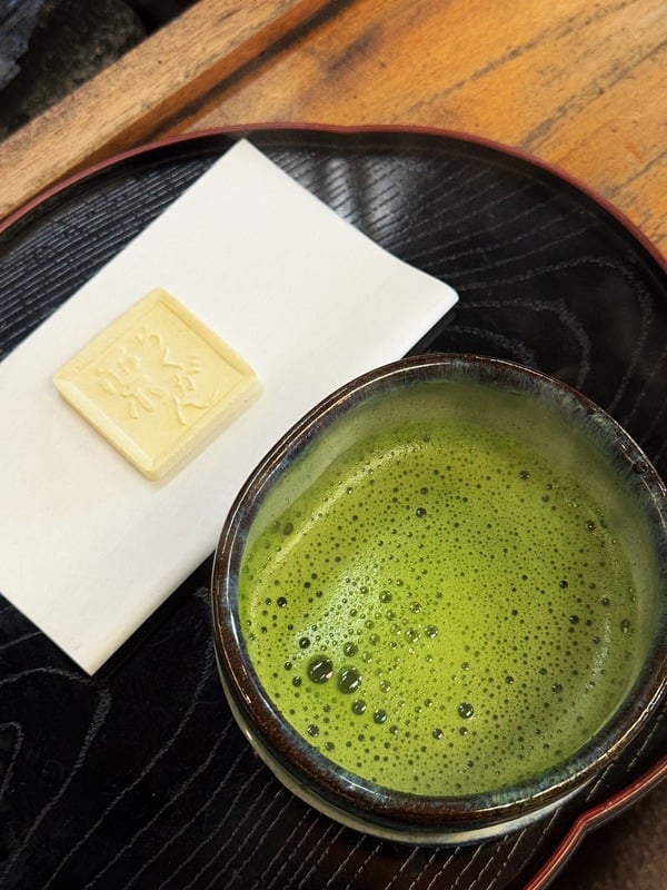 Matcha tea and traditional wagashi